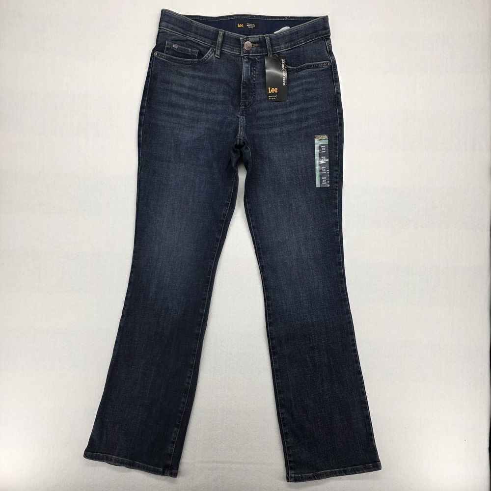 Lee Ultra Lux Comfort Bootcut Jeans Womens 10 Long Mid Rise Blue Flex Motion
